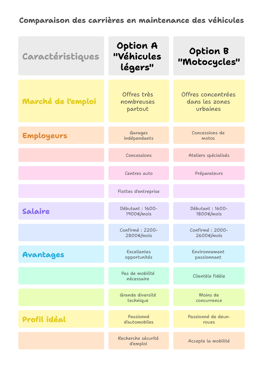 Les 2 options principales pour le CAP Mécanique en ligne : voitures ou motos
