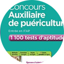 Livre 1100 tests d'aptitudes concours auxiliaire de puériculture